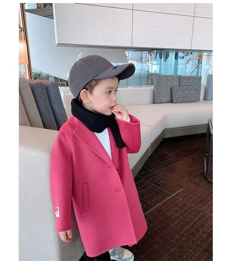 Spring Autumn Boys Jackets Children Woolen Casual Trench Coat Kids Lapel Warm Outerwear Baby Winter Wool Trends Overcoat