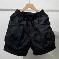 Summer Men Shorts Elastic Waist Adjustable Drawstring Cargo Shorts Thin Wide Leg High Street Hip Hop Style Short Pants 1