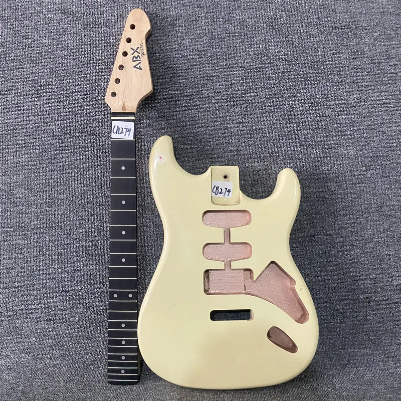

CN274CB274 One Sets ST Electric Guitar Body with Neck DIY KITS Cream Color Custom Tremolo Unfinished