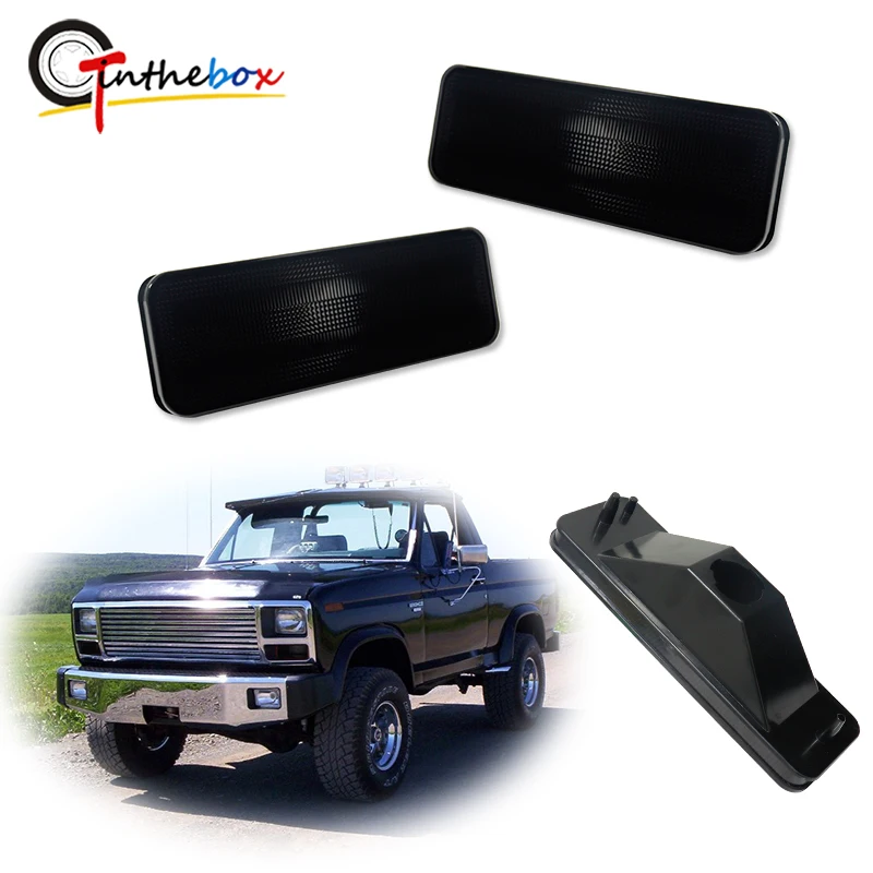 

Gtinthebox Car Front Bumper Parking Turn Signal Light Housing Shells For 1980-1986 Ford F150 F250 F350 Bronco, No Bulb / Socket