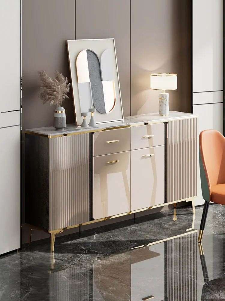 High-end sideboard narrow wine cabinet integrated with wall-mounted Italian landing luxury modern simple ins small cabinet