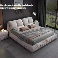 Lit de chambre unique et minimaliste, style nordique, avec rangement, rembourré, design élégant, cadre de lit Queen 180x200cm, accessoires de maison 1