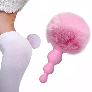 Silicone Anal Plug Plush Rabbit Tail Sex Toy for Women Men Gay Sexy Butt Plug Prostate Massager Tail Anal Plug Erotic Role Play 1