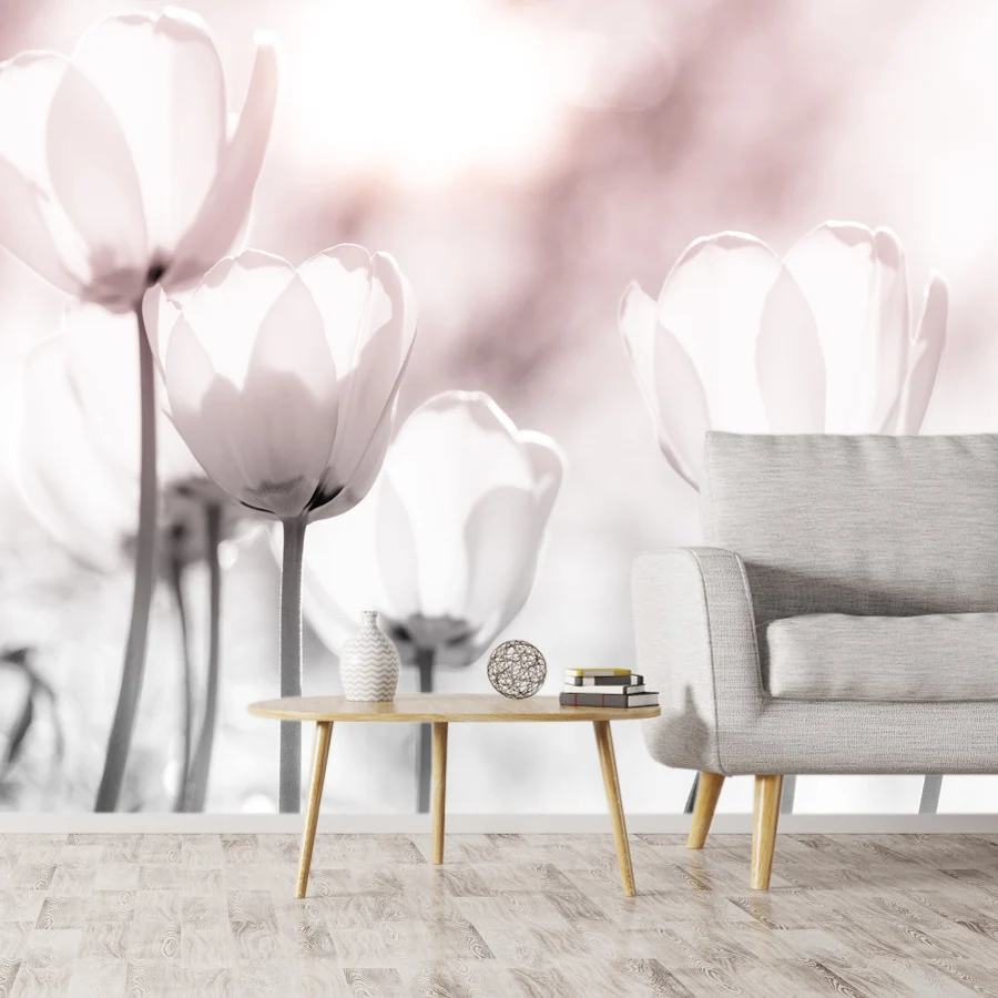 

Modern Custom Peel and Stick Accept Pink Floral Wall Papers Home Decor Improvement Wallpapers for Living Room Vinyl Murals Roll