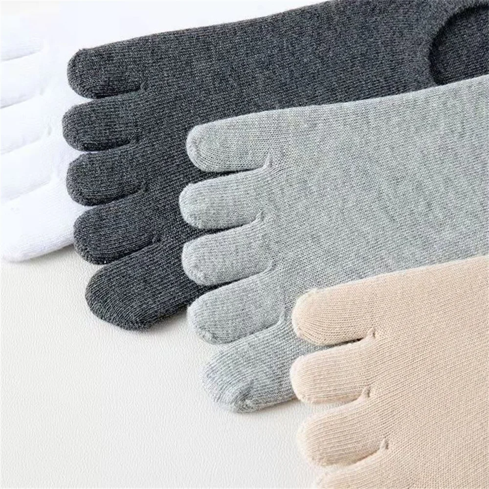 Five Fingers Socks Men Breathable Short Ankle Toe Socks Sports Running Solid Color Black Gray Male Sox 5 Pairs sports socks plain color boat socks ankle socks short socks black socks athletic socks gym socks breathable socks solid color socks solid colour socks