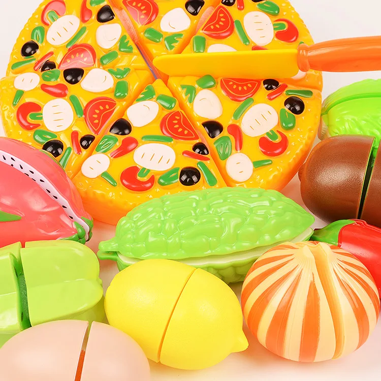Children Simulation Kitchen Toys Set Pretend Play Fruit Vegetable Pizza Cutting Early Education Toys for Kids Play House Game 3
