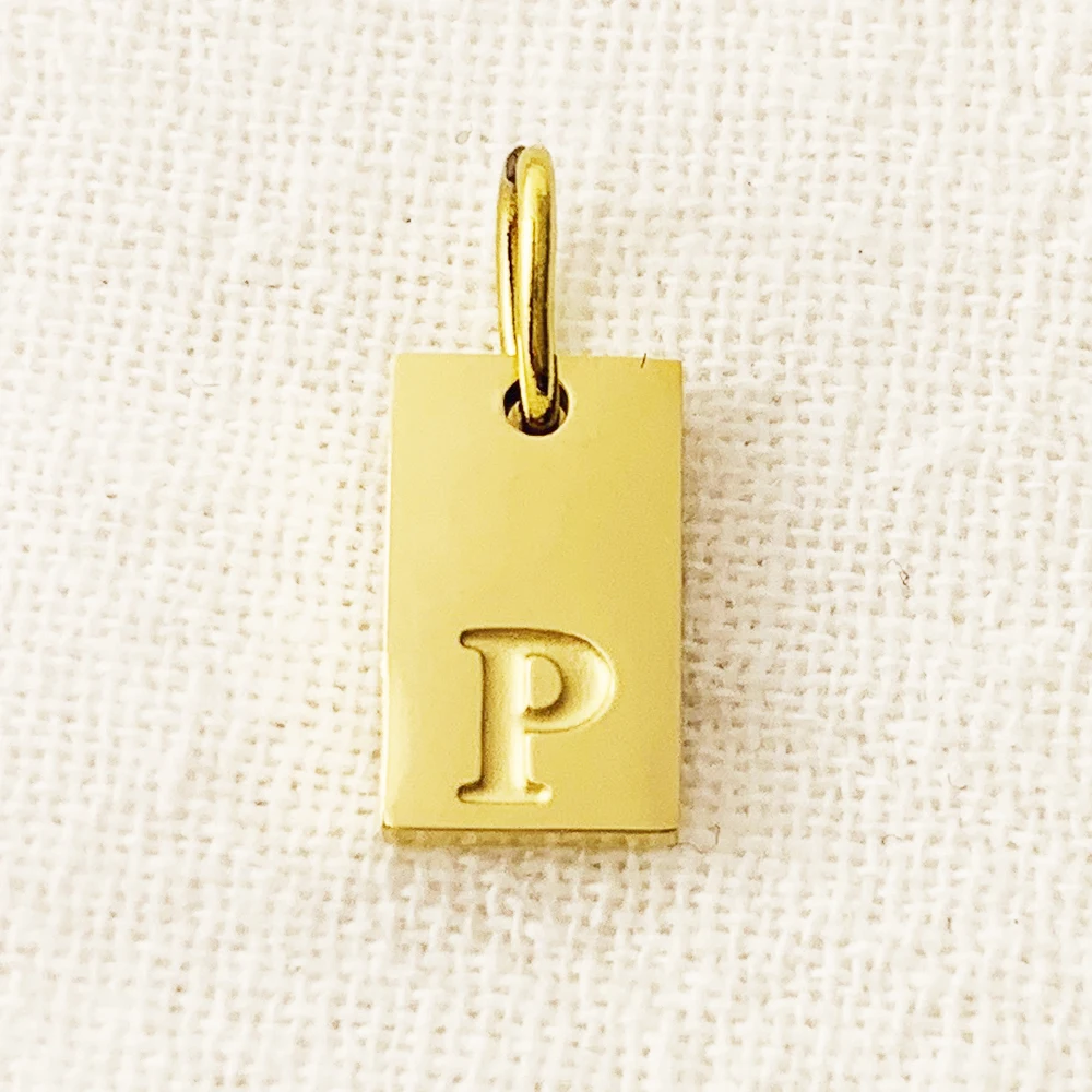 Elegant Stainless Steel Alphabet Charm Pendant for Necklaces - Engraved Lettering Women's Fashion Accessory