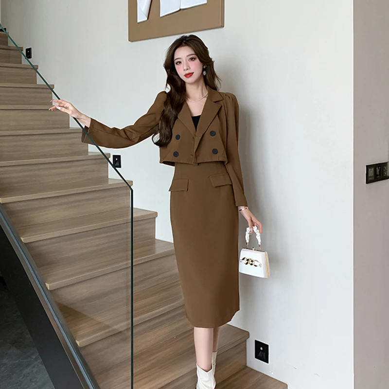 

UNXX 2023 Autumn Winter New Arrivals Women's Chic and Elegant Short Blazer Jacket and High-Waisted Skirt Set High Quality Hot