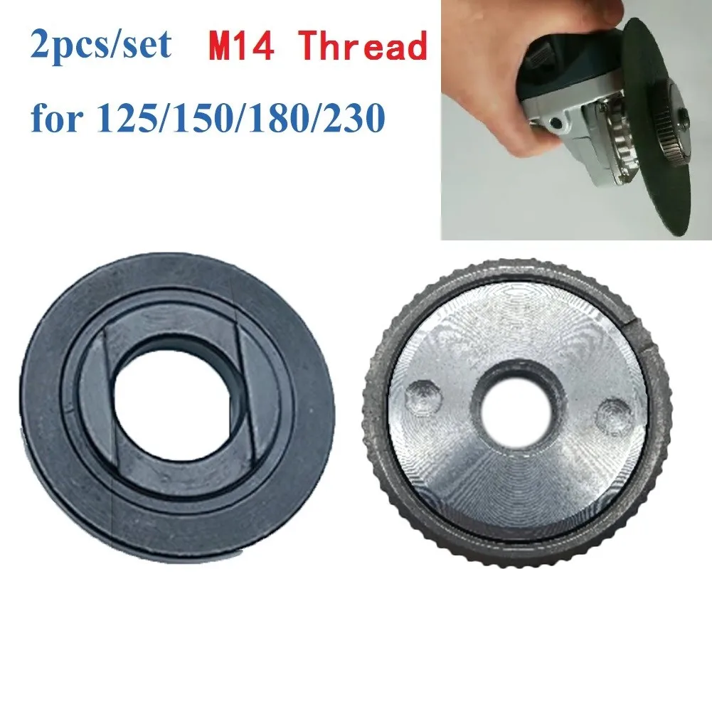 2pcs Locking Plate Chuck for M14 Angle Grinder SDS Quick-Release Nut Clamping Top Self-locking Pressure Plate Top+Bottom 5 types 2pcs m10 thread angle grinder inner outer flange nut set tools quick release self locking pressing plate power chuck set