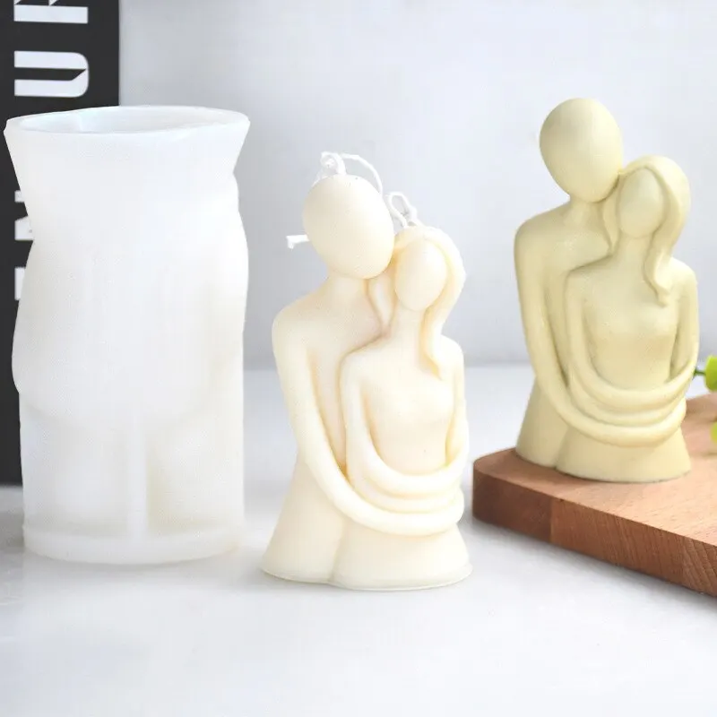 DIY Embrace Couple Portrait Candle Silicone Mold Cake Baking Mold Aromatherapy Plaster Home Ornaments