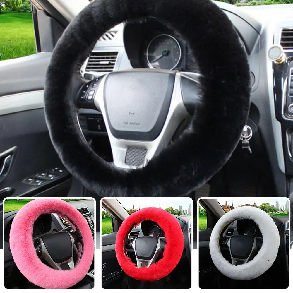 

Универсальный плюшевый чехол на руль автомобиля, зимний ультра роскошный теплый чехол на руль, мягкие чехлы для салона автомобиля Q7E6