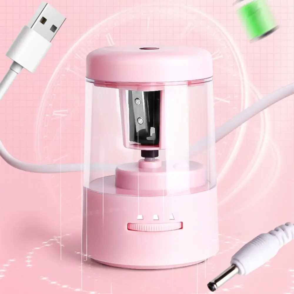 세 가지 기어 조절 가능한 전동 연필깎이 USB&배터리 이중 전원 공급 자동 연필깎이 연필깎이 도구