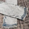 men diamond sequinces distressed lt blue jeans 6