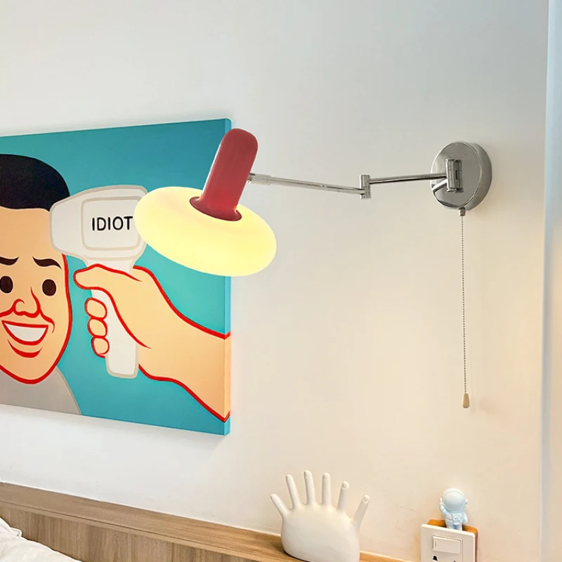 Bauhaus Folding Rocker Arm Wall Lamps Color Memphis Children's Room Lamp Nursery Boys Girls Bedroom Bedside Reading Wall Lights 3