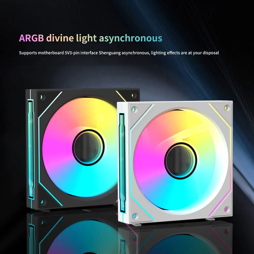Cableless Silent PC Case Fan with ARGB Lighting - Triple Pack, 120mm