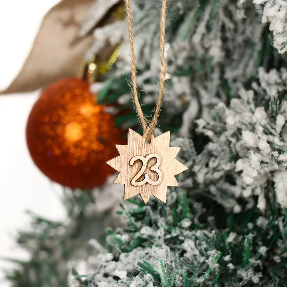 Countdown Christmas Advent Calendar Label 24 Xmas Advent Calendar Numbers DIY Gift Bags Hanging Tags
