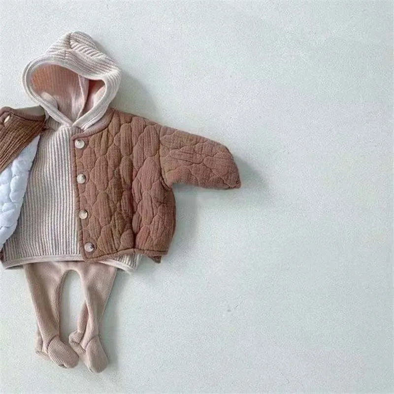 Winter Newborn Baby Coats Jackets Thicken Warm Cotton Toddler Girls Boys Coats Jackets Solid Color Baby Winter Clothes