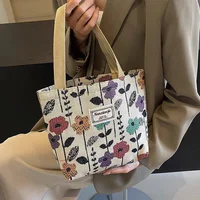 Sac à bandoulière simple de grande capacité pour femmes, sac en toile de Style Ins, sac fourre-tout pour classe, sac de transport 4