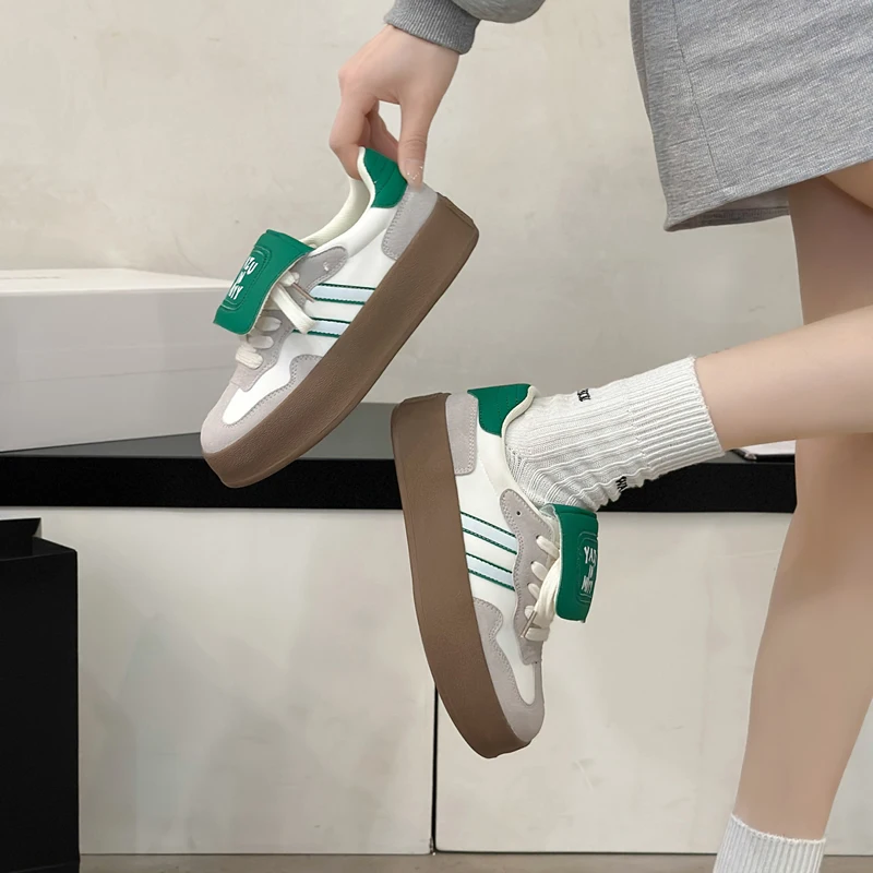 Women's Sports Shoes 2024 Spring and Autumn New Thick-soled Anti-Slip Vulcanized Women's Shoes Fashionable and Casual Versatile