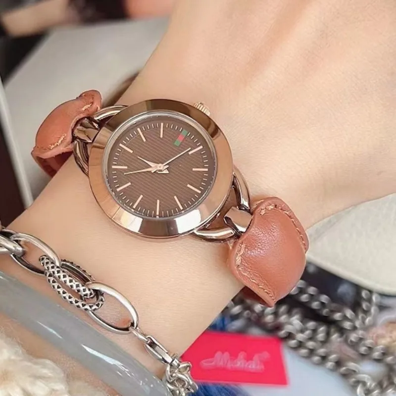 Retro Women Bracelet Watch 3 Bar Waterproof Fashion Lady Clock Luxury Senior Disc Women Scale Quartz Watch Leather Strap Relojes
