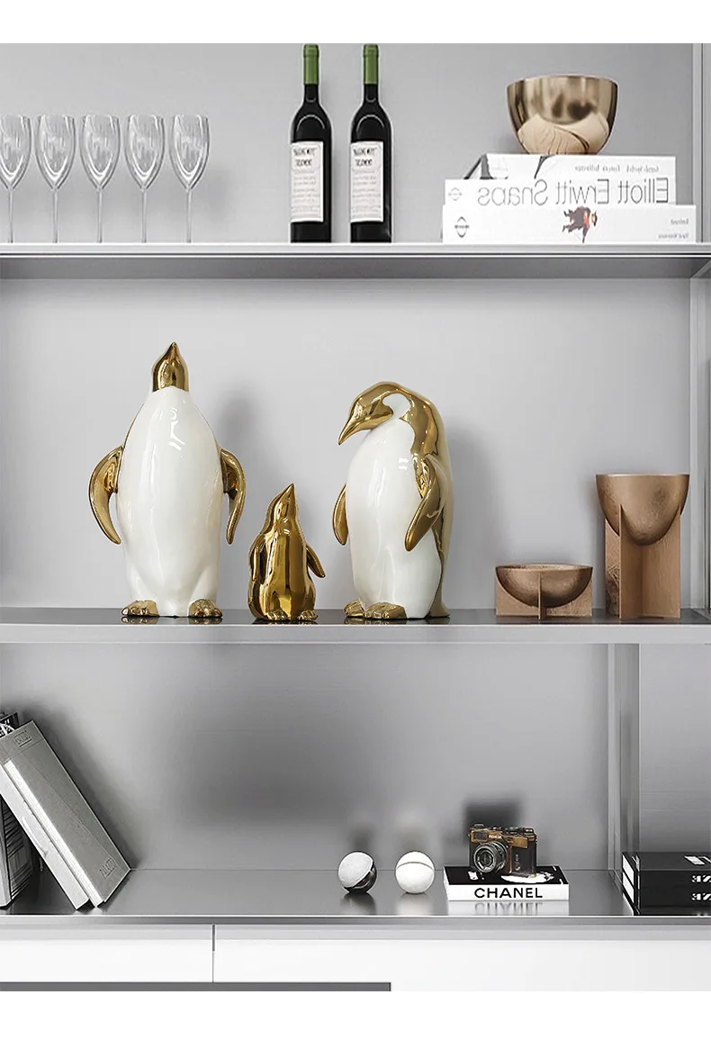 Nordic Ceramic Penguin Statue