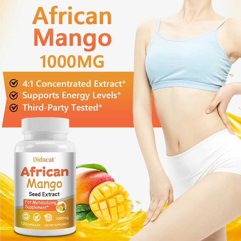 

African Mango Super Pure 100% Fat Burner, Supports Metabolism and Weight Management, Non-GMO, Vegan