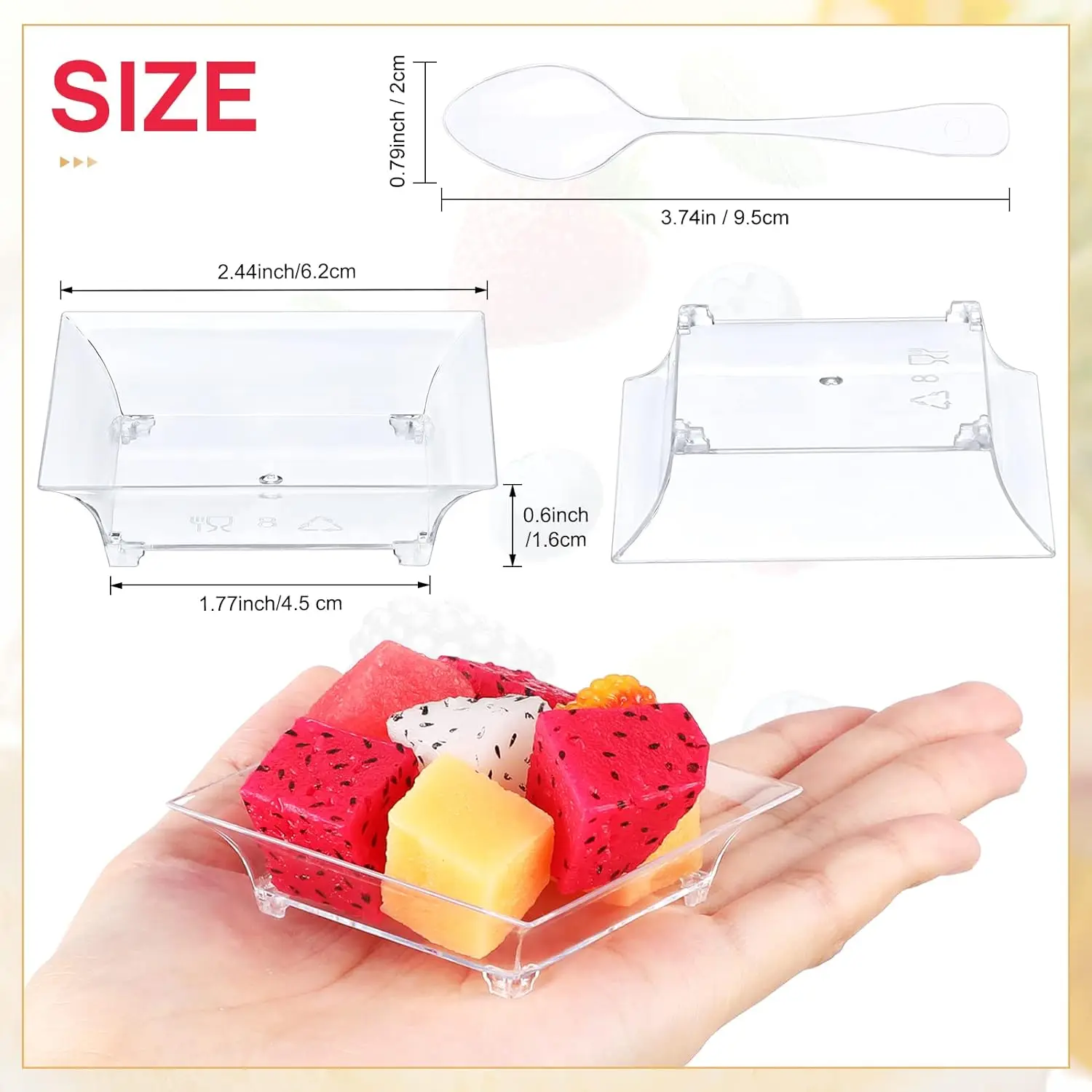 Mini Square Dessert Plates for Dessert Salad Appetizer Sauces Tastings Cake Wedding Party 25/50 pcs dessert plates