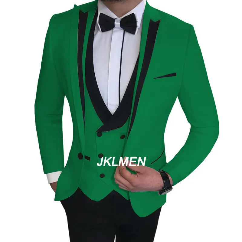 Men Suits Polyester Casual Four Seasons Men Business Suits Men's Special 3 Pcs Set Groom Wedding ( Jacket + Vest + Pants )