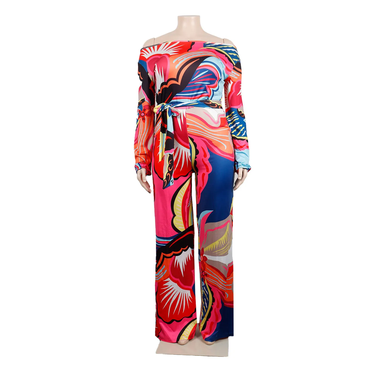 Plus Size Women Jumpsuit Club Print One Piece Outfit Sexy Fashion Long Sleeve Jumpsuits 2022 Autumn Casual Lady Loose Pants