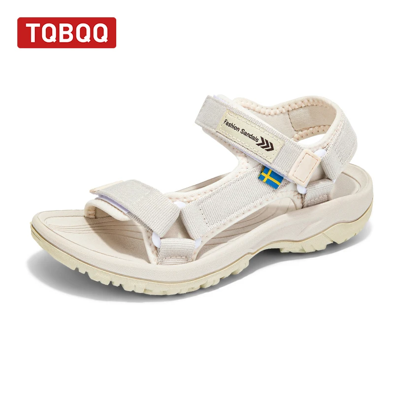 صنادل نسائية صيفية عصرية بنعل سميك غير قابلة للانز...