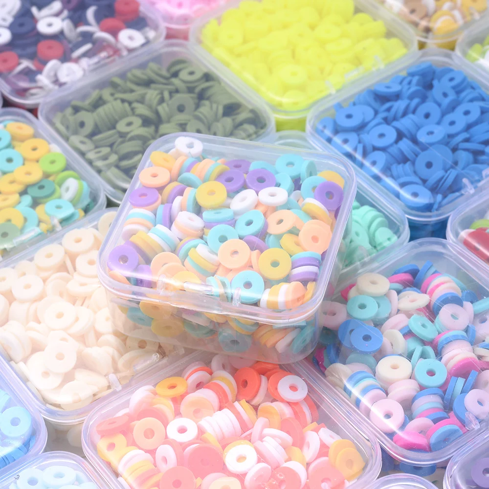 6mm Flache Runde Polymer Clay Perlen Box Set Mixed Disk Lose Spacer Perlen Für Schmuck Machen DIY Boho Charme armband Halsketten – Detail 5