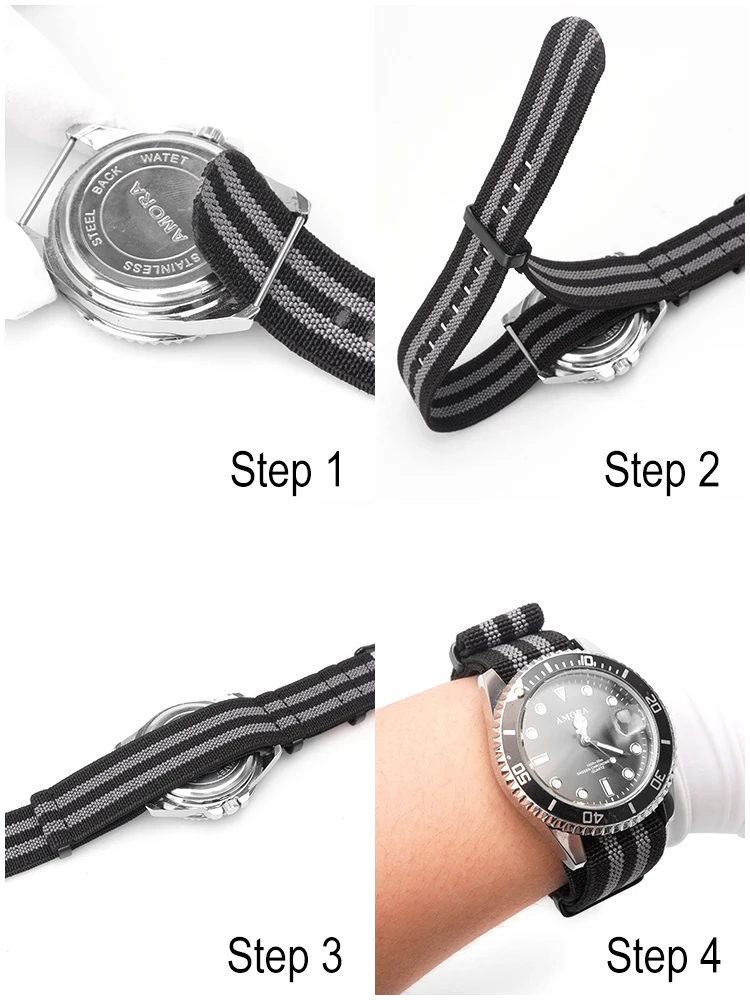 Waterproof Washable Elastic Nylon Outdoor Watchband Strap