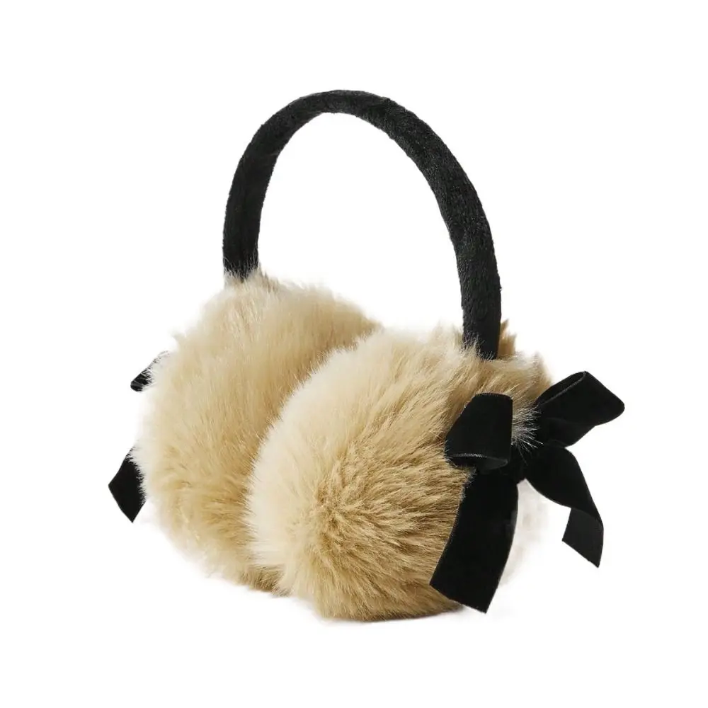 Cute Japanese Faux Fur Plush Earmuffs Soft Warm JK Sweet Y2k Bowknot Earmuffs Cycling Outdoor Winter Earflap Girl warm earmuffs fur earmuffs