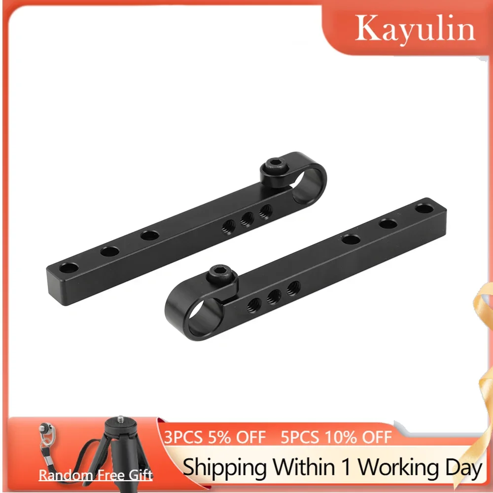 

Kayulin 124mm Aluminum Cross Bar With 15mm Single Rod Adapter Top Rail Bottom Rail For DIY DLSR Camera Cage Kit ( 2 PCS)