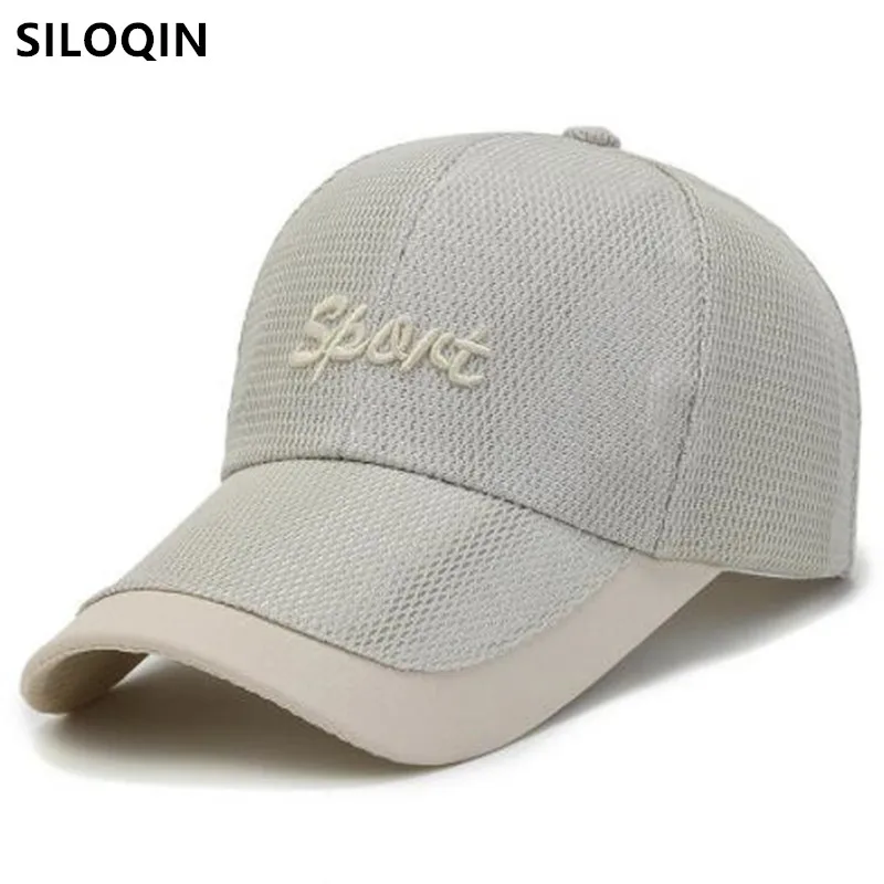 

SILOQIN New Summer Men Women Breathable Baseball Caps Sun Protection Mesh Cap Couples Letter Embroidery Sports Cap Fishing Hats