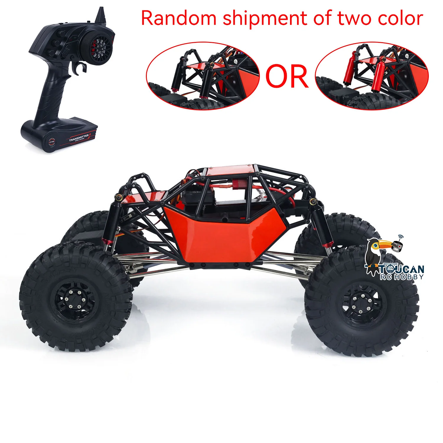 Châssis détaillé du RC Crawler 1/10 4x4 RTR 8504, voiture tout-terrain électrique avec batterie Li-Po incluse.