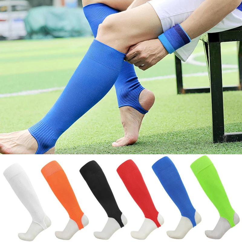 

1 Pair Hight Elasticity Soccer Long Tube Leggings Anti-Friction Protection Calf Socks Adult Shin Guard Football Sleeves