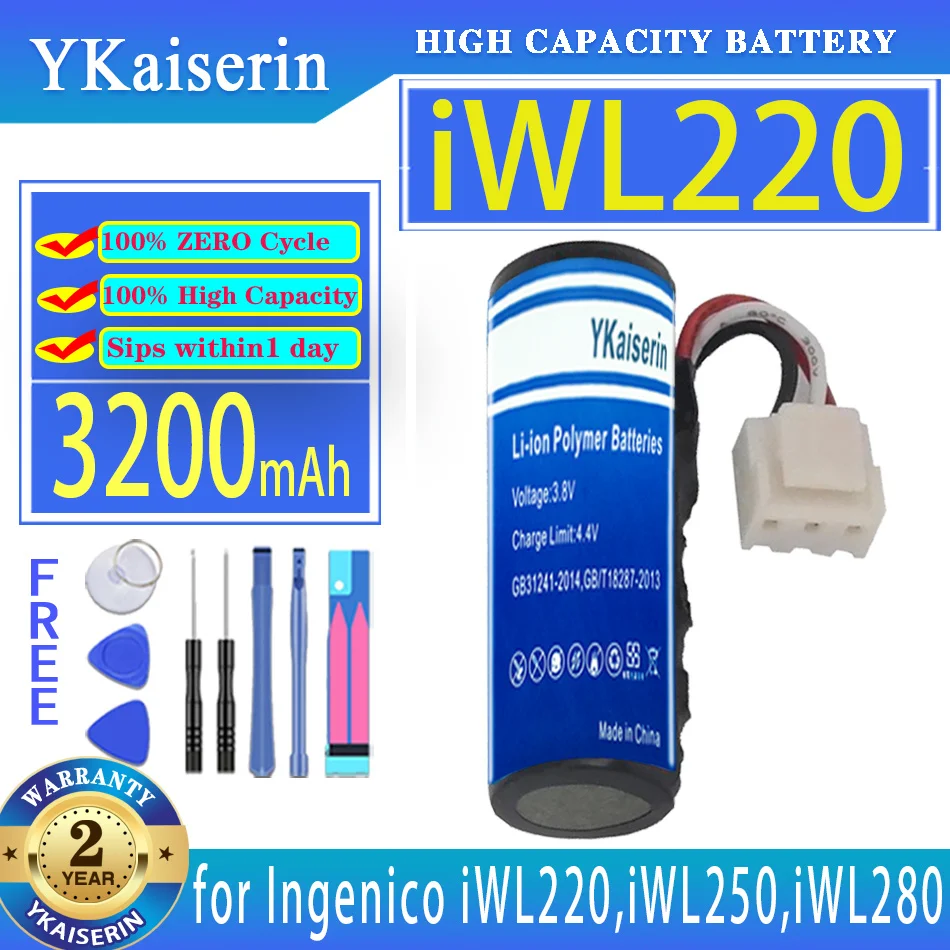 Batteria Ykaiserin 3200Mah Per Ingenico Iwl220 Iwl250 Iwl280 Iwe280 Iwl252 Iwl255 Iwl251 Per Newland Me31 Sp610 Sp60 Pos