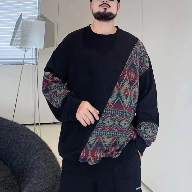 

Новинка весна-осень модная мужская одежда с принтом повседневные свободные пуловеры в Корейском стиле Y2K толстовка с круглым вырезом и длинным рукавом шикарные топы