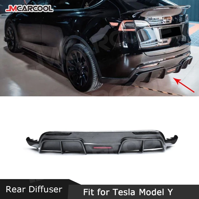  Dry Carbon Fiber Rear Diffuser for Tesla Model Y 2019-2021  Sport Utility 4-Door Auto Rear Lower Bumper Lip Spoiler Body Kit :  Automotive