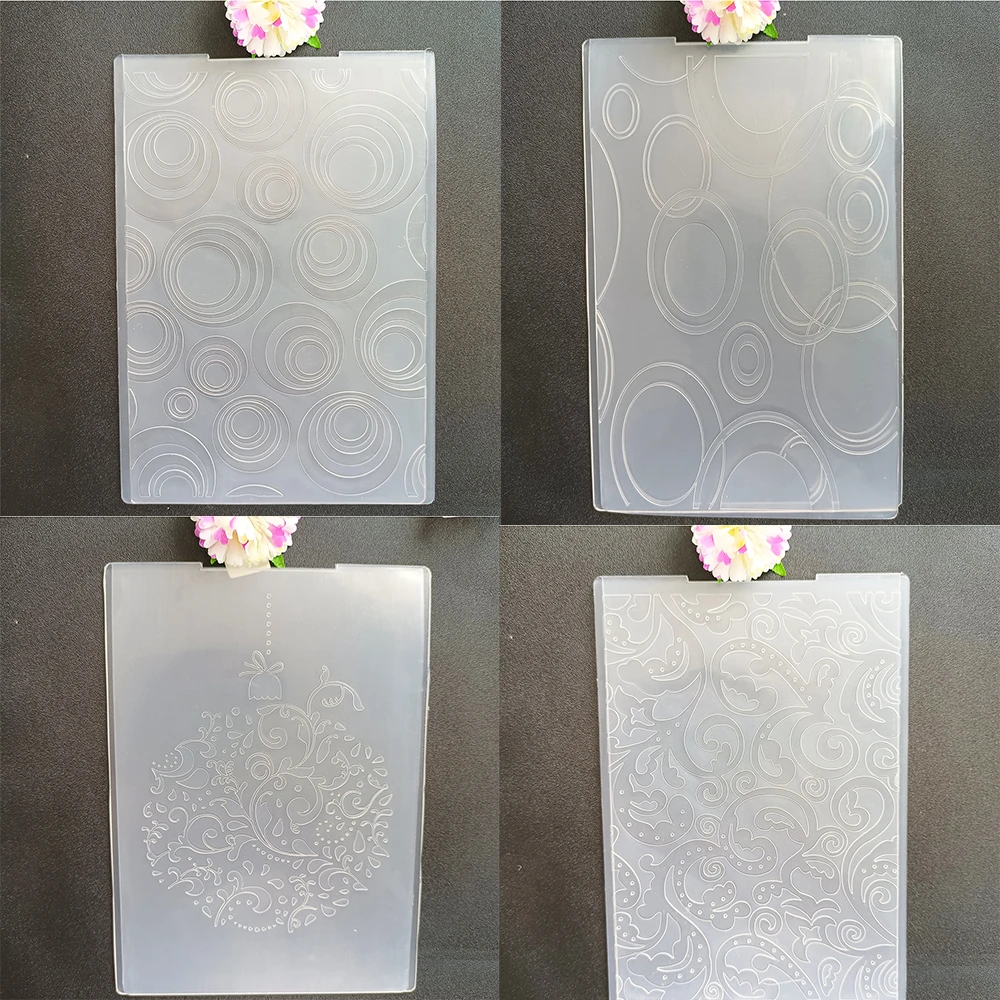 Bubbles And Patterns Embossing Folder Transparent Plastic Plates Design
