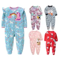 0-12Months Newborn Infant Baby Romper Fall Winter Fleece Warm  Animal Overalls Baby Boys Girl Sleepsuit Babe Jumpsuit 1