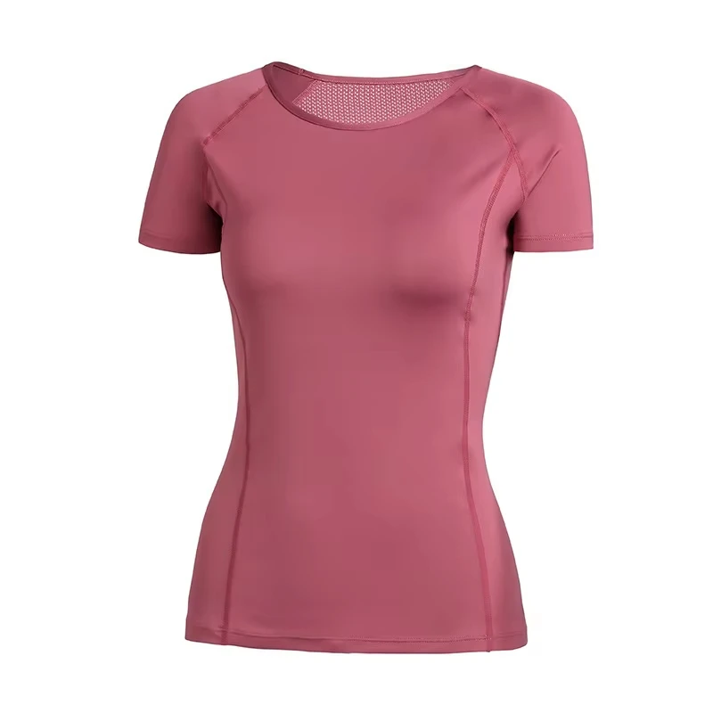 T-shirt sportiva da donna estiva traspirante sexy con schiena scoperta per fitness, asciugatura rapida, corsa, allenamento, manica corta, top yoga - immagine 6