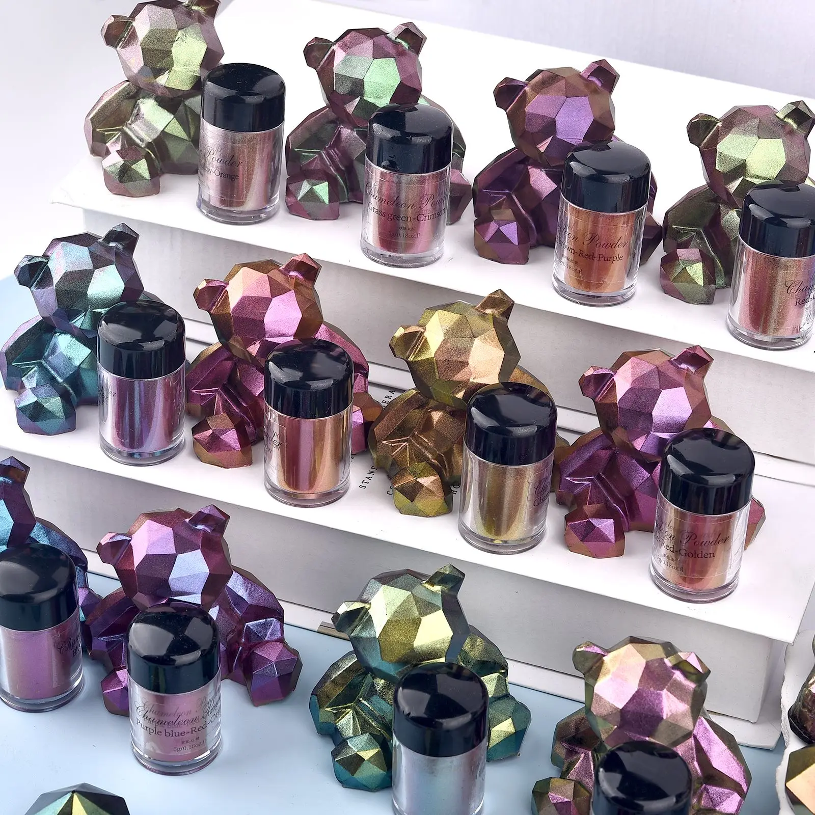 Mirror Chameleon Resin Pigment Glitter Magic Discolored Pearlescent Powder DIY Nail Art Eye Shadow UV Resin Epoxy Jewelry Making