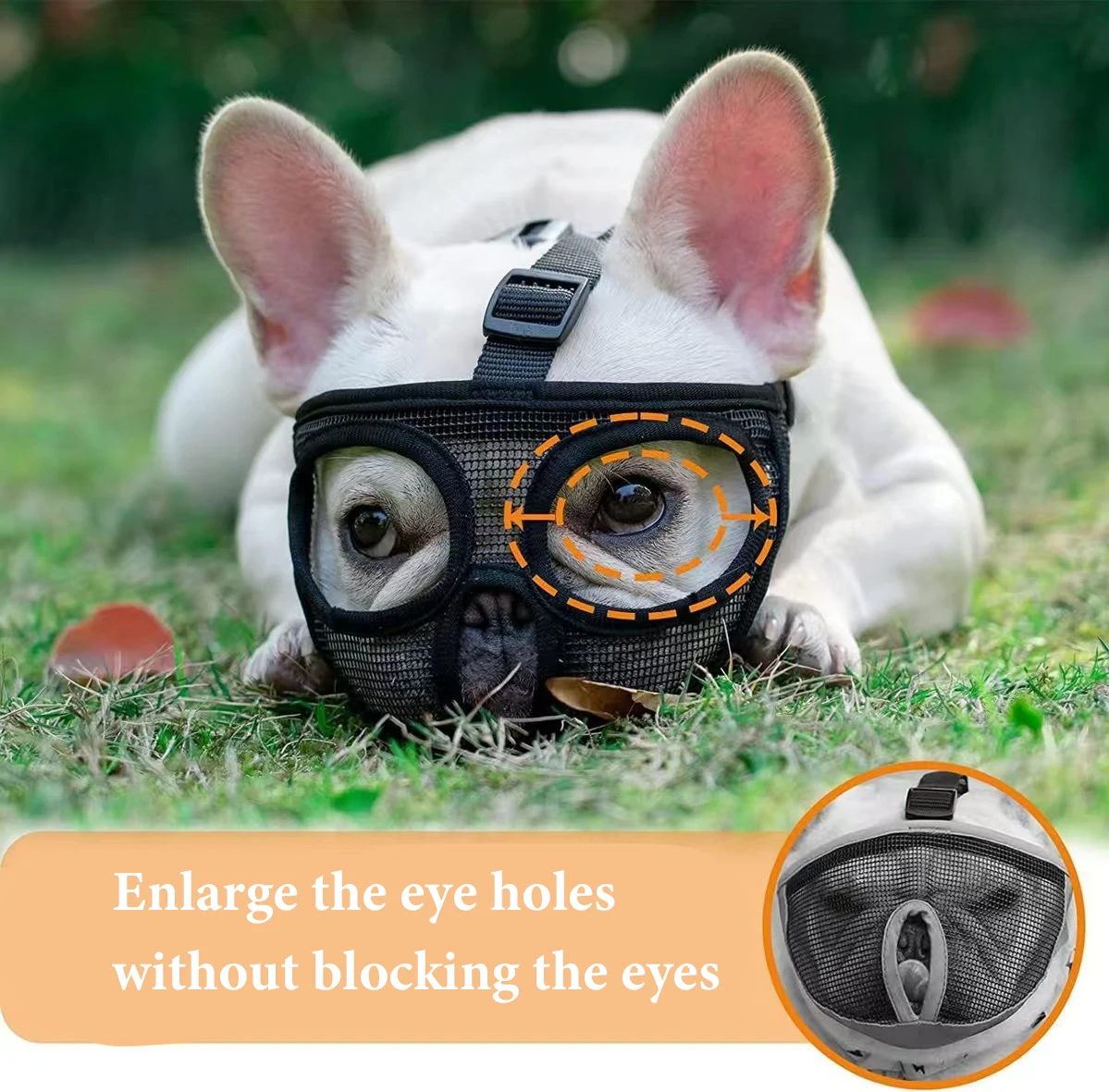 Pet Dog Muzzle Bulldog Mask Short Mouth Dog Anti biting Anti eating Anti barking Adjustable Breathable Universal Pet Supplies
