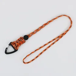 Versatile Paracord Lanyard Keychain with Triangle Carabiner & Braided Strap - Anti - Loss Wrist Rope (46cm orange)