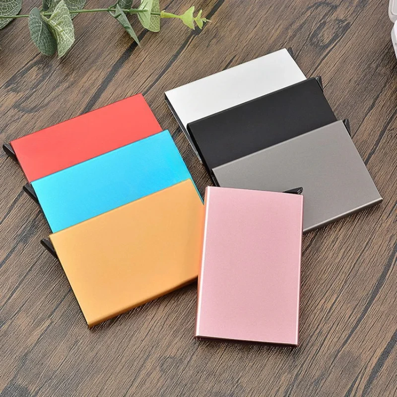 Anti-theft ID Credit Card Holder Portable Thin Aluminium Metal Wallets Pocket Cards Organizer Box Case Business Credit Card Box