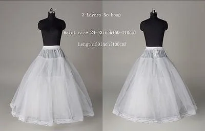 Wedding Petticoat Underskirt 12 Style A Line Hoop Hoopless