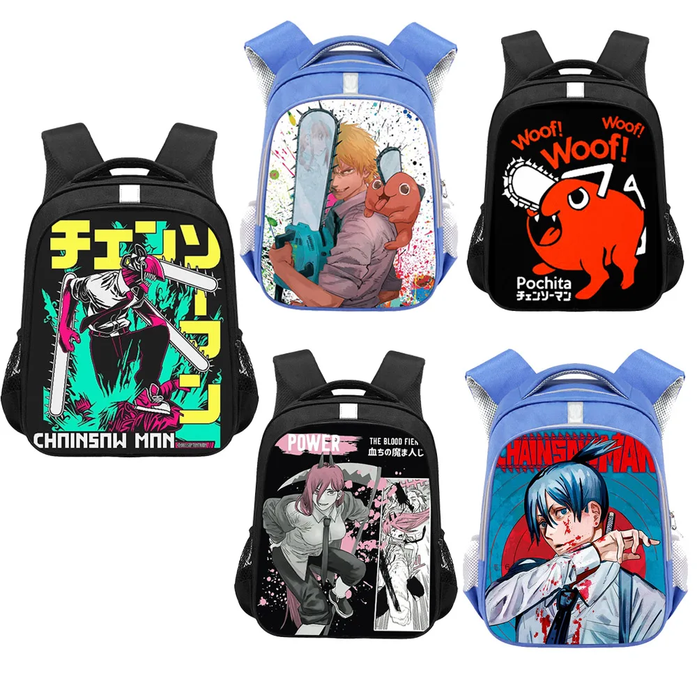 

Japanese Anime Chainsaw Man Backpack for Teenager Denji Pochita Makima Manga School Bags Kids Bookbag Laptop Bag Gift