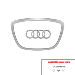 Luxury Car Steering Wheel Logo Cover Stickers - Premium Decoration Series (No. 3 Matte Silver)